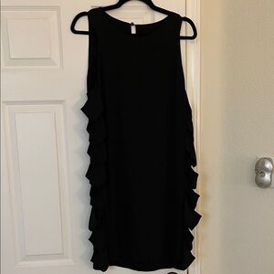 BCBGMaxAzria Black Ruffle-Side Mini Dress